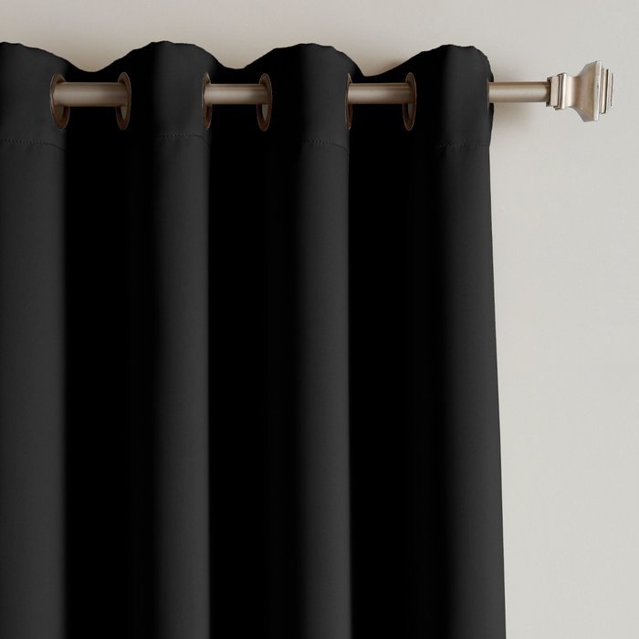 Best Home Fashion Premium Thermal Insulated Blackout Curtains - Antique Bronze Grommet Top - Royal Blue - 52"W... N54