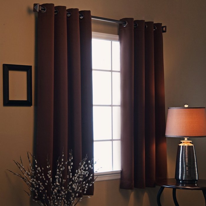 Best Home Fashion Premium Thermal Insulated Blackout Curtains - Antique Bronze Grommet Top - Royal Blue - 52"W... N58
