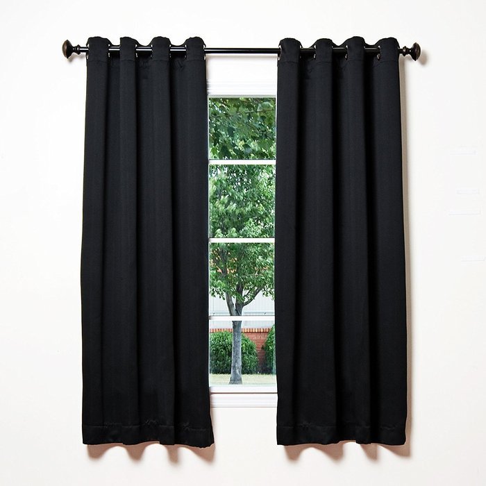 Best Home Fashion Premium Thermal Insulated Blackout Curtains - Antique Bronze Grommet Top - Royal Blue - 52"W... N77