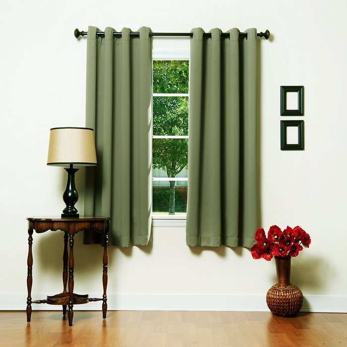 Best Home Fashion Premium Thermal Insulated Blackout Curtains - Antique Bronze Grommet Top - Royal Blue - 52"W... N97