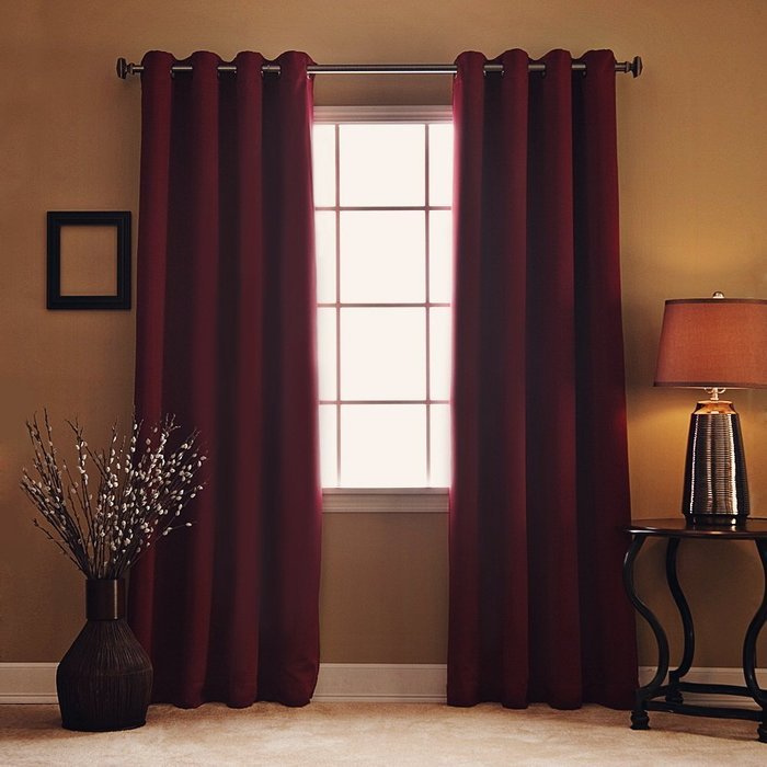 Best Home Fashion Premium Thermal Insulated Blackout Curtains - Antique Bronze Grommet Top - Royal Blue - 52"W... N103