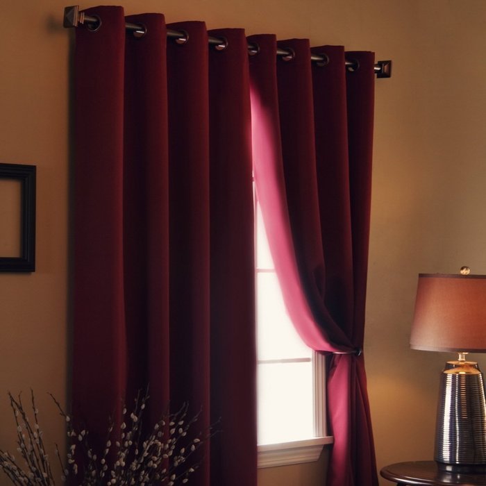 Best Home Fashion Premium Thermal Insulated Blackout Curtains - Antique Bronze Grommet Top - Royal Blue - 52"W... N104