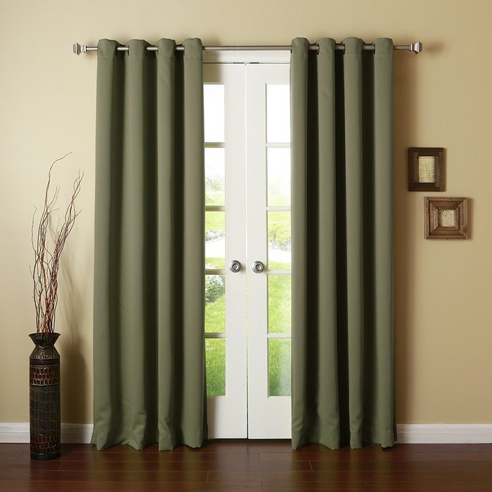 Best Home Fashion Premium Thermal Insulated Blackout Curtains - Antique Bronze Grommet Top - Royal Blue - 52"W... N115