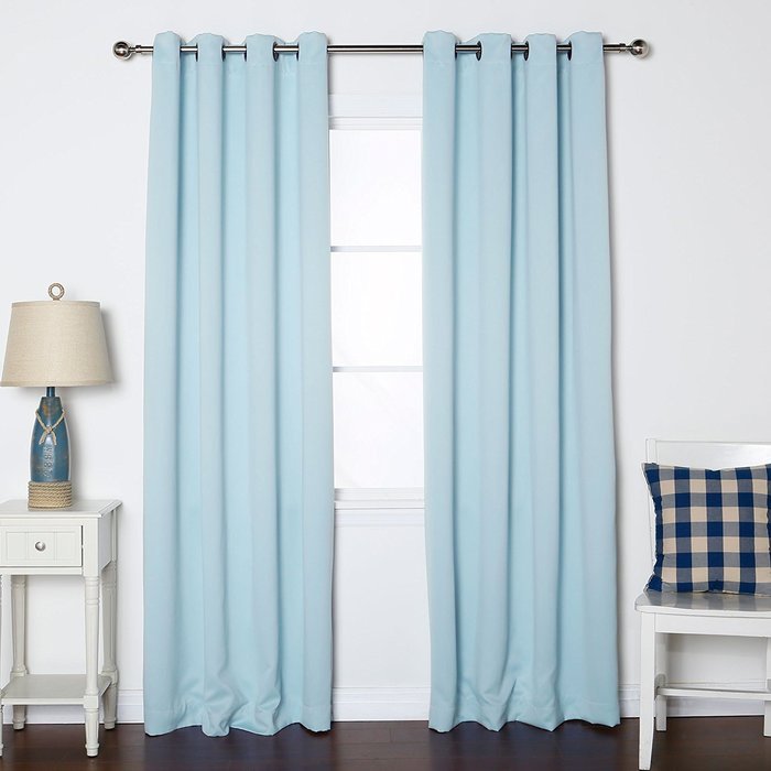 Best Home Fashion Premium Thermal Insulated Blackout Curtains - Antique Bronze Grommet Top - Royal Blue - 52"W... N117