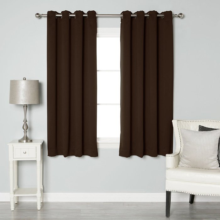 Best Home Fashion Premium Thermal Insulated Blackout Curtains - Antique Bronze Grommet Top - Royal Blue - 52"W... N118