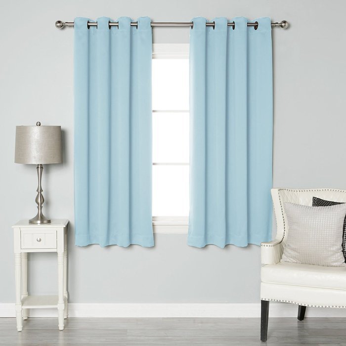 Best Home Fashion Premium Thermal Insulated Blackout Curtains - Antique Bronze Grommet Top - Royal Blue - 52"W... N119