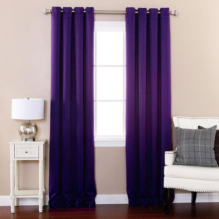 Best Home Fashion Premium Thermal Insulated Blackout Curtains - Antique Bronze Grommet Top - Royal Blue - 52"W... N125