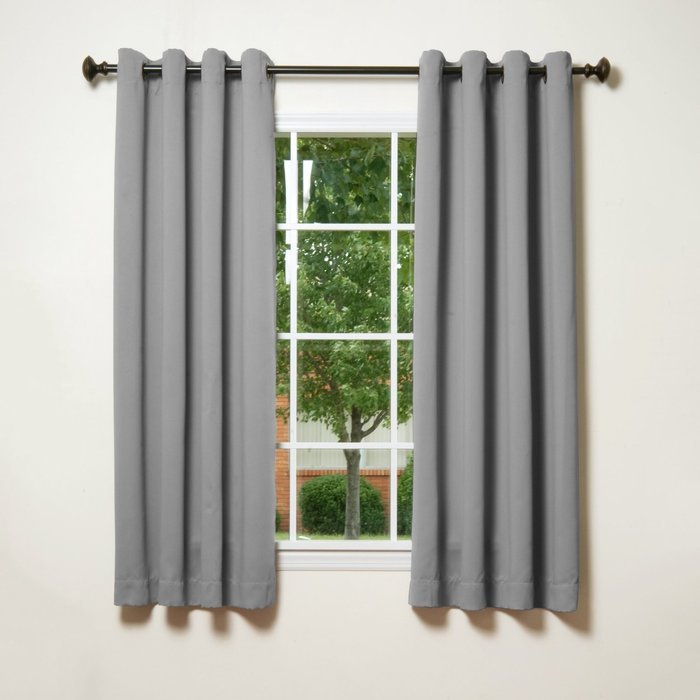 Best Home Fashion Premium Thermal Insulated Blackout Curtains - Antique Bronze Grommet Top - Royal Blue - 52"W... N128
