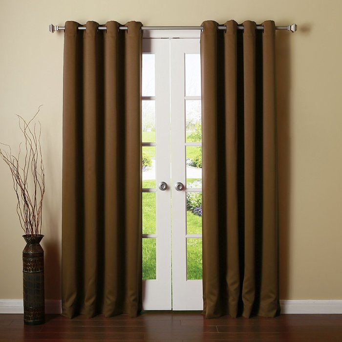 Best Home Fashion Premium Thermal Insulated Blackout Curtains - Antique Bronze Grommet Top - Royal Blue - 52"W... N131