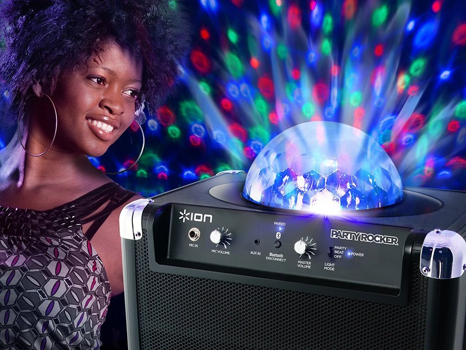 ION Party Rocker portable Bluetooth speaker system with built-in light show (Old Model) N6