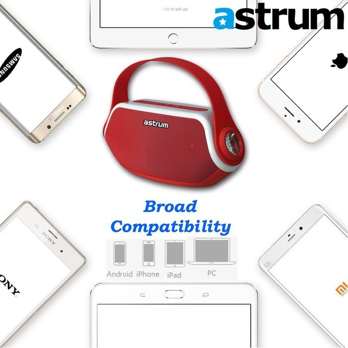 Astrum ST210 Portable Outdoor Wireless Bluetooth Speaker - HD Sound w Built-in Mic, FM Radio, Torchlight, Power... N4