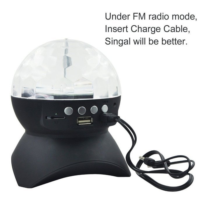 Colorful LED Strobe Speaker Dolida Multi Changing Color Rotating Crystal Bulb Wireless Bluetooth Stage Party Light... N5