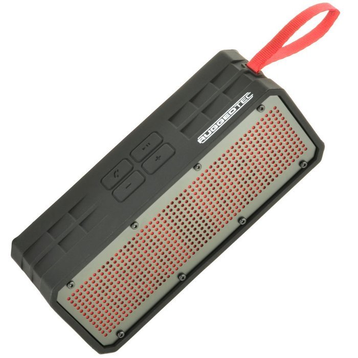 RuggedTec RoqBloq Portable Bluetooth Speaker Outdoor Rugged Water Resistant, Dust & Shock Proof (Black/Red)