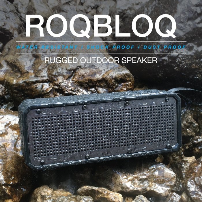 RuggedTec RoqBloq Portable Bluetooth Speaker Outdoor Rugged Water Resistant, Dust & Shock Proof (Black/Red) N2