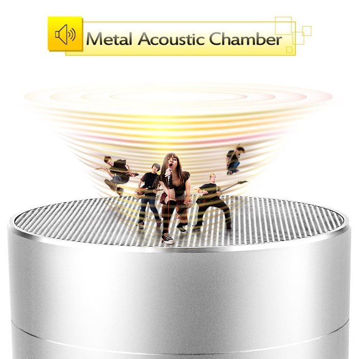 Jemma A10 Bluetooth Speaker Wireless Portable LED Metal Crystal Clear Sound Loud Volume More Bass Hand Free with... N9