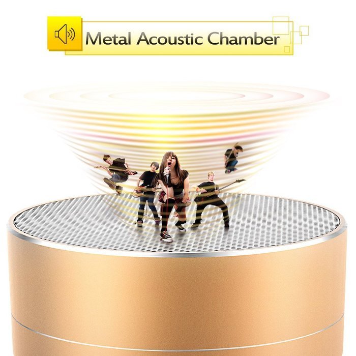 Jemma A10 Bluetooth Speaker Wireless Portable LED Metal Crystal Clear Sound Loud Volume More Bass Hand Free with... N16