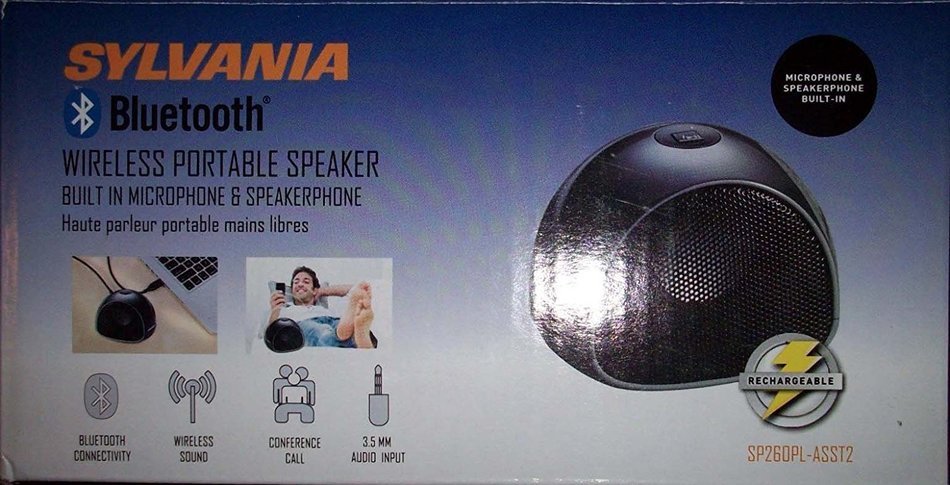 Sylvania SP260-Black Bluetooth Portable Mini Speaker