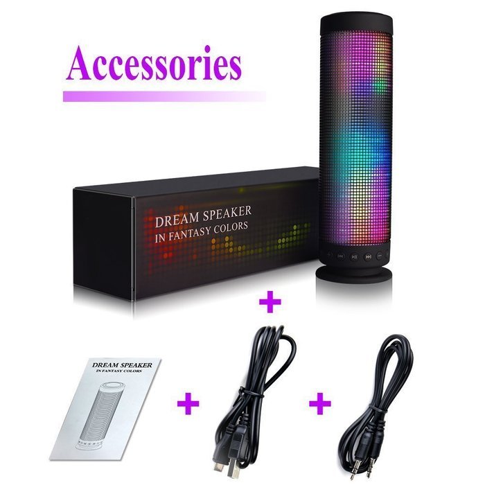Bluetooth Speakers Invoat 10W Portable Wireless Bluetooth 5 Flash LED Color with Build in Microphone Multi-function... N3