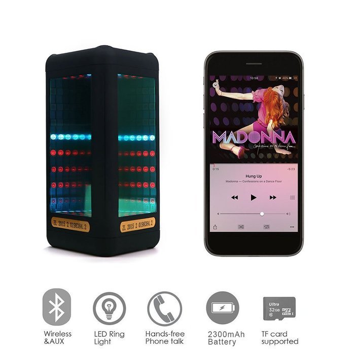 Magic Bluetooth Speakers, Bodecin &reg; Portable Colorful LED Wireless Stereo Speakers Built in Mic Support TF Card... N2