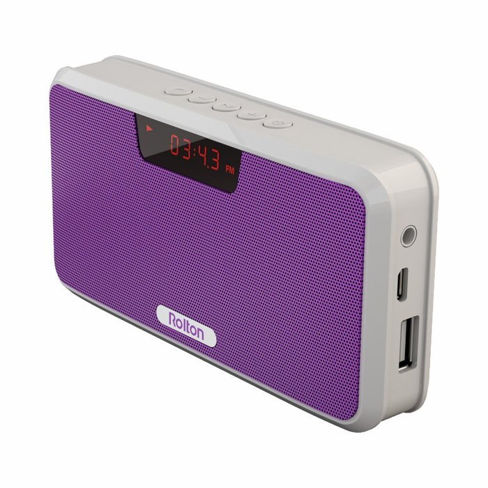 Rolton E300 Multi-functional Portable Wireless Bluetooth Stereo Speaker with Power Bank, FM Radio (Blue) N11
