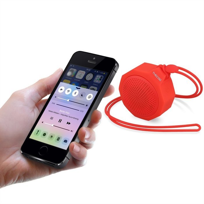 THECOO Portable Bluetooth Speakers, Wireless Waterproof Stereo Bass Speaker System with Lanyard for Outdoor Travel... N3