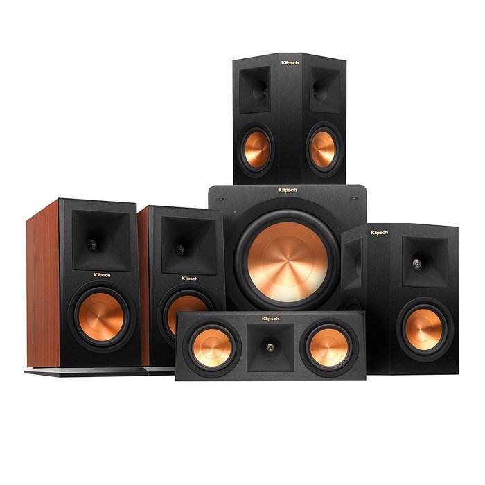 Klipsch RP-160M Home Theater System Bundle (Cherry with Black Surrounds and Subwoofer) with Yamaha RX-A850