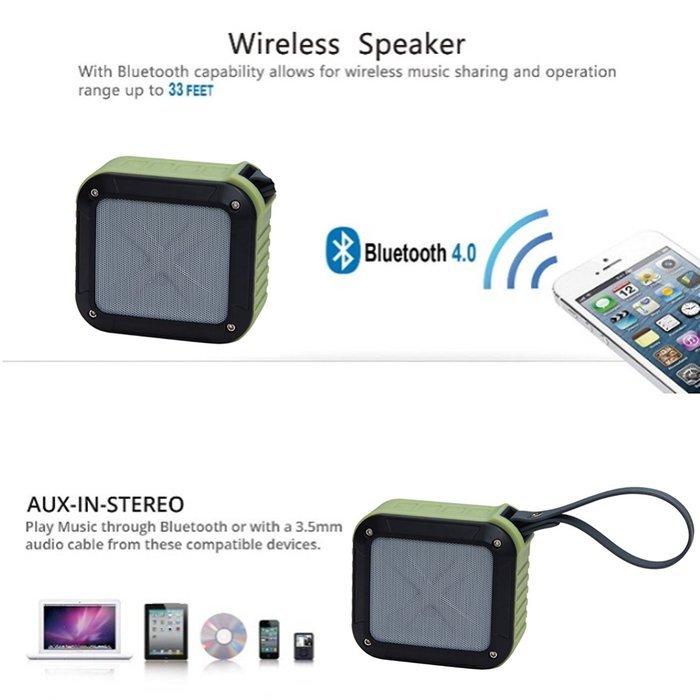 Outdoor Bluetooth Speaker, GLL Waterproof Shower Wireless Speaker, Shockproof Dustproof Portable Bluetooth Speaker... N3