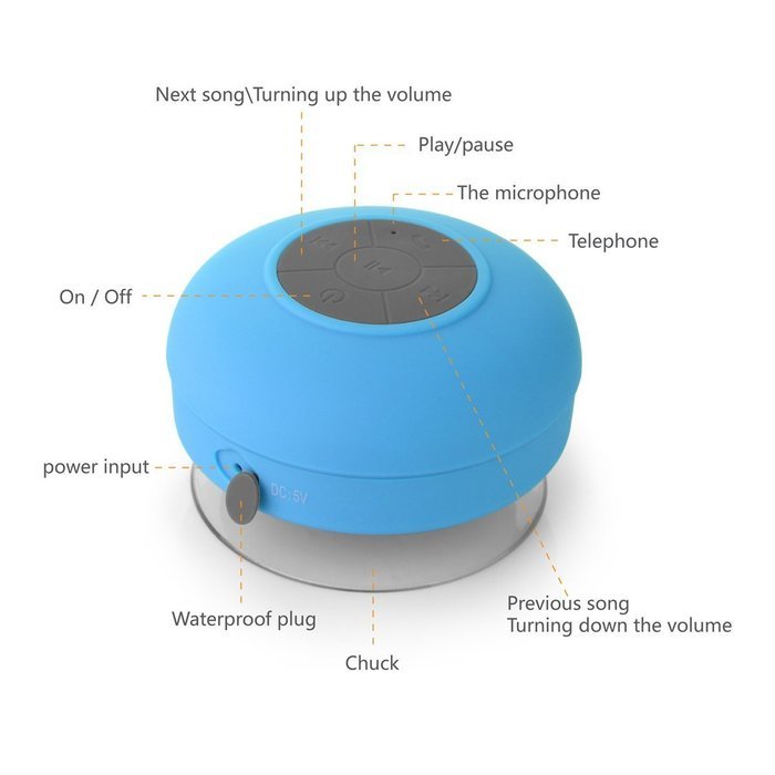 Loveboat Mini Water Resistant Bluetooth 3.0 Shower Speaker Handsfree Wireless Portable Speakerphone with Suction... N4