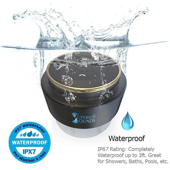 Superior Sounds BT-W110 Waterproof & Portable Bluetooth Shower Speaker with Built-in Mini Mic N4