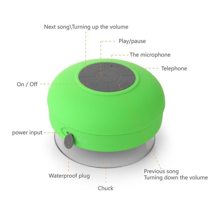 Loveboat Mini Water Resistant Bluetooth 3.0 Shower Speaker Handsfree Wireless Portable Speakerphone with Suction... N21