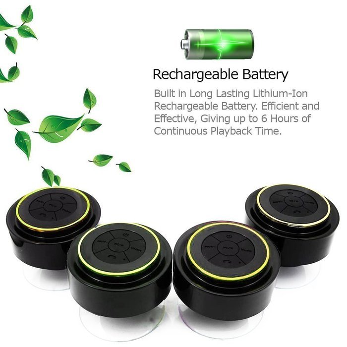 Superior Sounds BT-W110 Waterproof & Portable Bluetooth Shower Speaker with Built-in Mini Mic N6