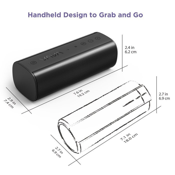VAVA Voom 20 2 Set of Bluetooth Portable Speakers with Dual 8W Drivers & 2 Passive Subwoofers (Wireless, IPX5... N5