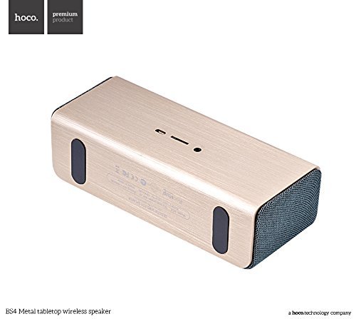 HOCO BS4 Metal Tabletop Rechargeable Wireless Bluetooth Speaker - Golden N3