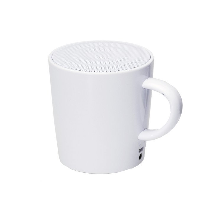CTA Digital SP-BMSW Bluetooth Speaker Mug with Mug Stand & Porcelain Mugs N5
