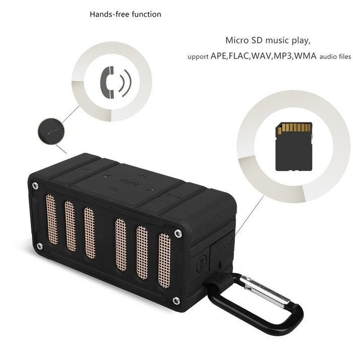 MIFA F6 Bluetooth Speaker Portable Speaker Outdoor Wireless Speaker Waterproof IPX4 Compatible(Black) N4