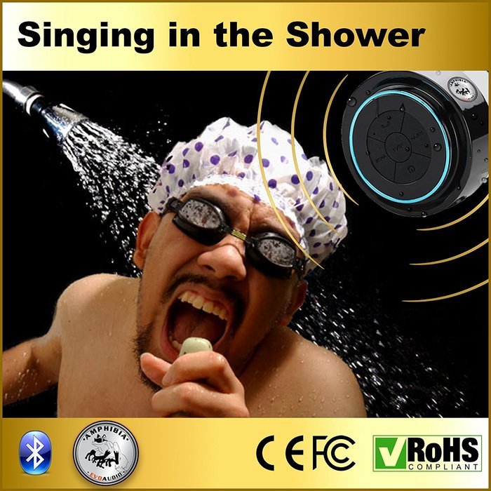 Ampibia Evo Audio Bluetooth Wireless Shockproof Shower Speaker Radio, IP67 Handsfree Portable 5W Speakerphone... N2