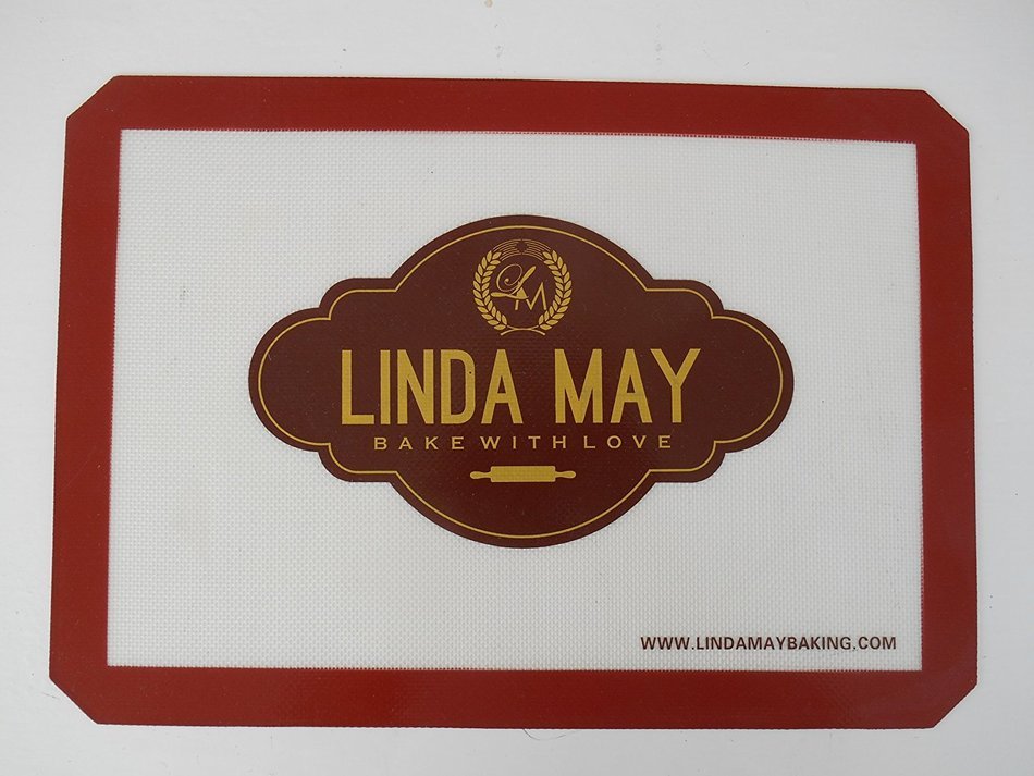 Linda May Premium Silicon Baking Mat, White Mesh, Half Sheet, 16 1/2" X 11 5/8" (420mm X 295mm), Professional... N2