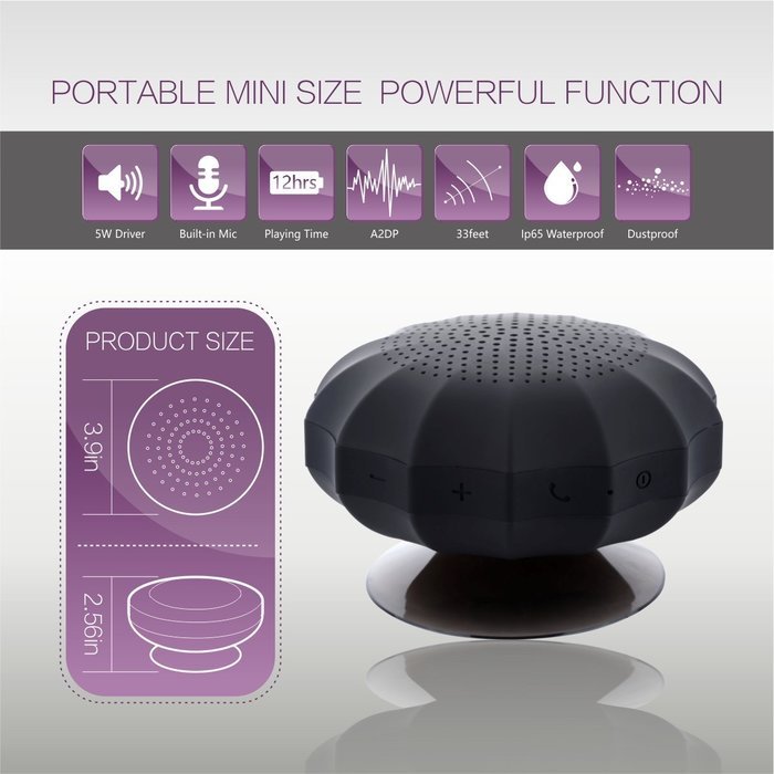 Bluetooth Speakers, COMISO Waterproof Portable Bluetooth Wireless Sport Speaker, 5W Drivers Loud Speakers Up to... N16