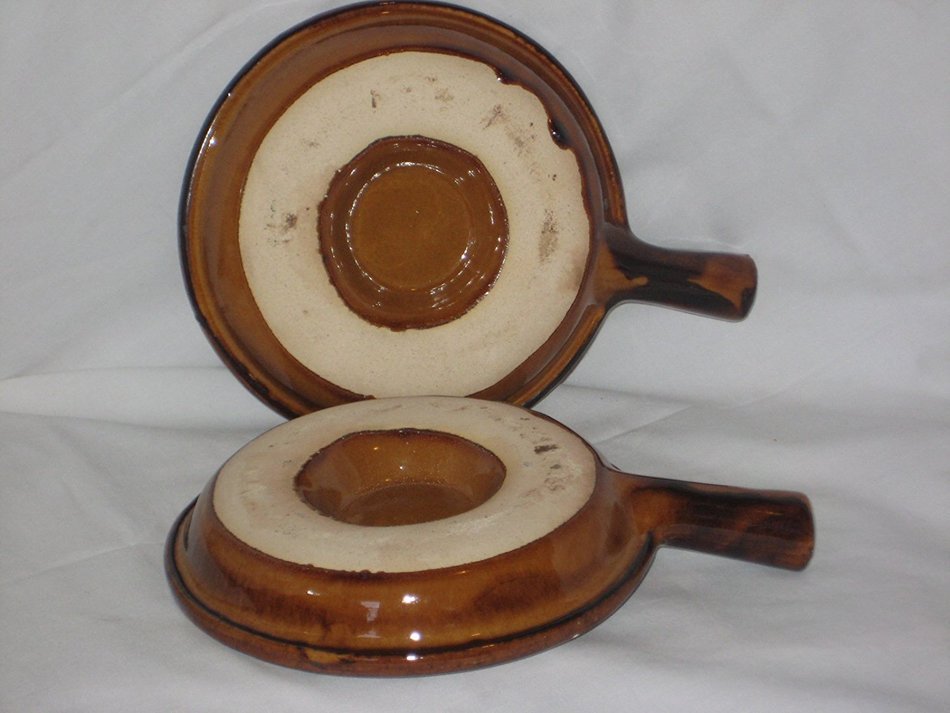 Set Of 2 - Glazed Stoneware SNAIL ESCARGOT MUSHROOM Baking & Serving Dishes N2