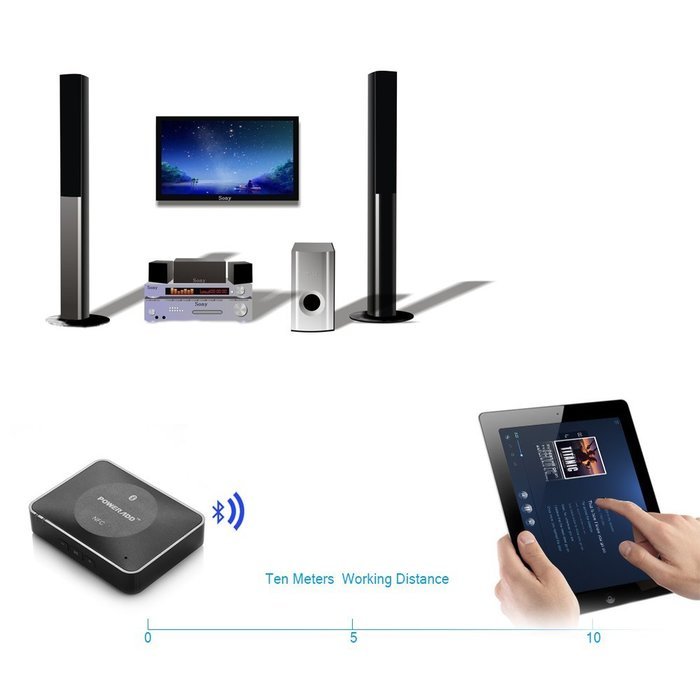 Poweradd&trade; NFC-Enabled Wireless Bluetooth Audio Receiver Adapter with Hi-Fi Sound Quality for Home Stereo Sound... N3