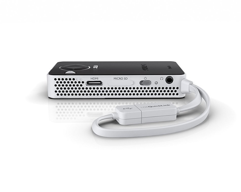Philips PPX4350 Pocket Projector, 50 Lumens, LED, HDMI, 60 Inches Display, USB, 4,6 Oz N4