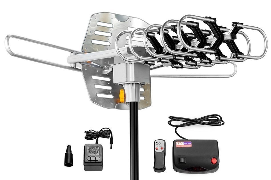 ViewTV Outdoor Amplified Antenna - 150 Miles Range - 360&deg; Rotation - Wireless Remote