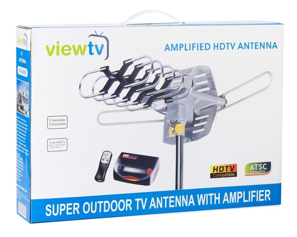 ViewTV Outdoor Amplified Antenna - 150 Miles Range - 360&deg; Rotation - Wireless Remote N6