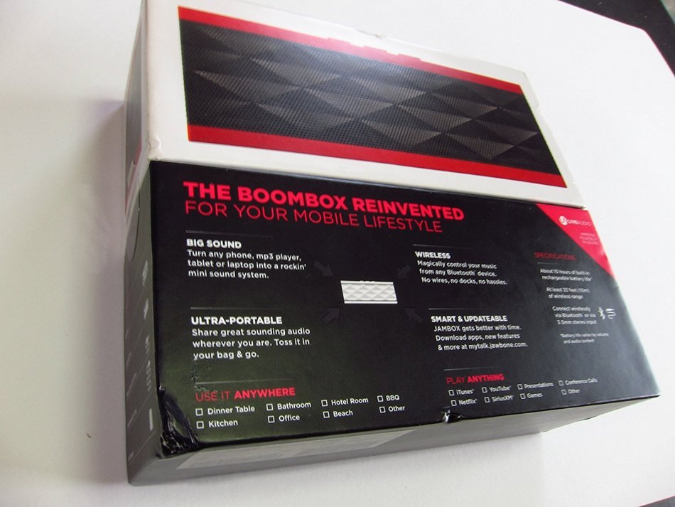 Jawbone - Jambox Wireless Bluetooth Speakerphone - Black/Red N3
