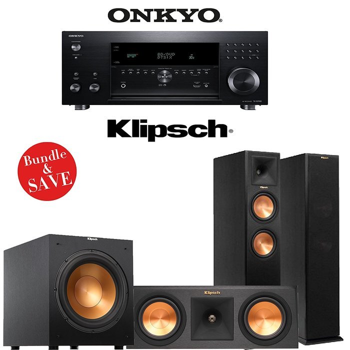 Onkyo TX-RZ900 7.2-Channel Network Home Theater Receiver + Klipsch RP-260F + Klipsch RP-250C + Klipsch R-12SW...