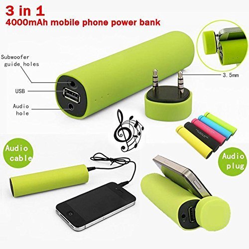 3 in 1 Power Bank 4000mah With Bluetooth Speaker Stereo Subwoofer Outdoor Super Bass Mini Portable Charger Battery