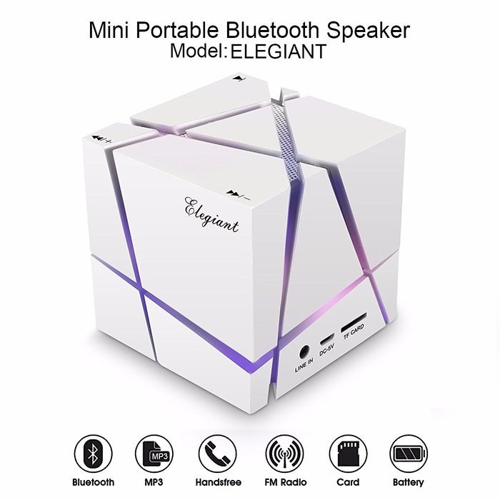 Bluetooth Speaker, ELEGIANT Wireless Portable Speaker with Low Harmonic Distortion and Superior Sound, Build-in... N22