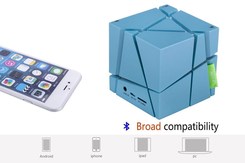 OKCSC(TM) Bluetooth 3.0 Colorful Speaker Magic Cube Square LED Portable Wireless SuperBass Stereo Mini Music Player... N13