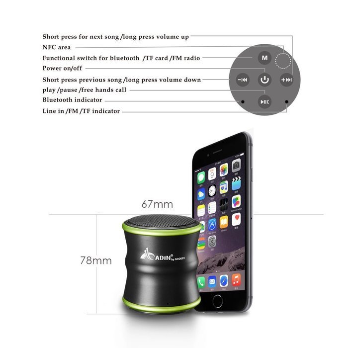 Bluetooth Speakers, GooDee B5 Mini Bluetooth Speaker 360 Degree Stereo Subwoofer Metal Speaker with NFC Function... N3