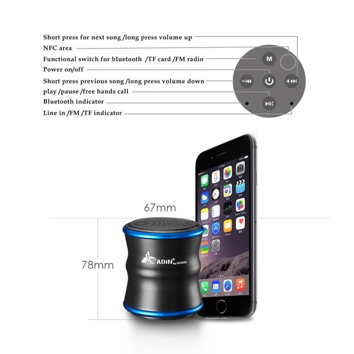 Bluetooth Speakers, GooDee B5 Mini Bluetooth Speaker 360 Degree Stereo Subwoofer Metal Speaker with NFC Function... N9